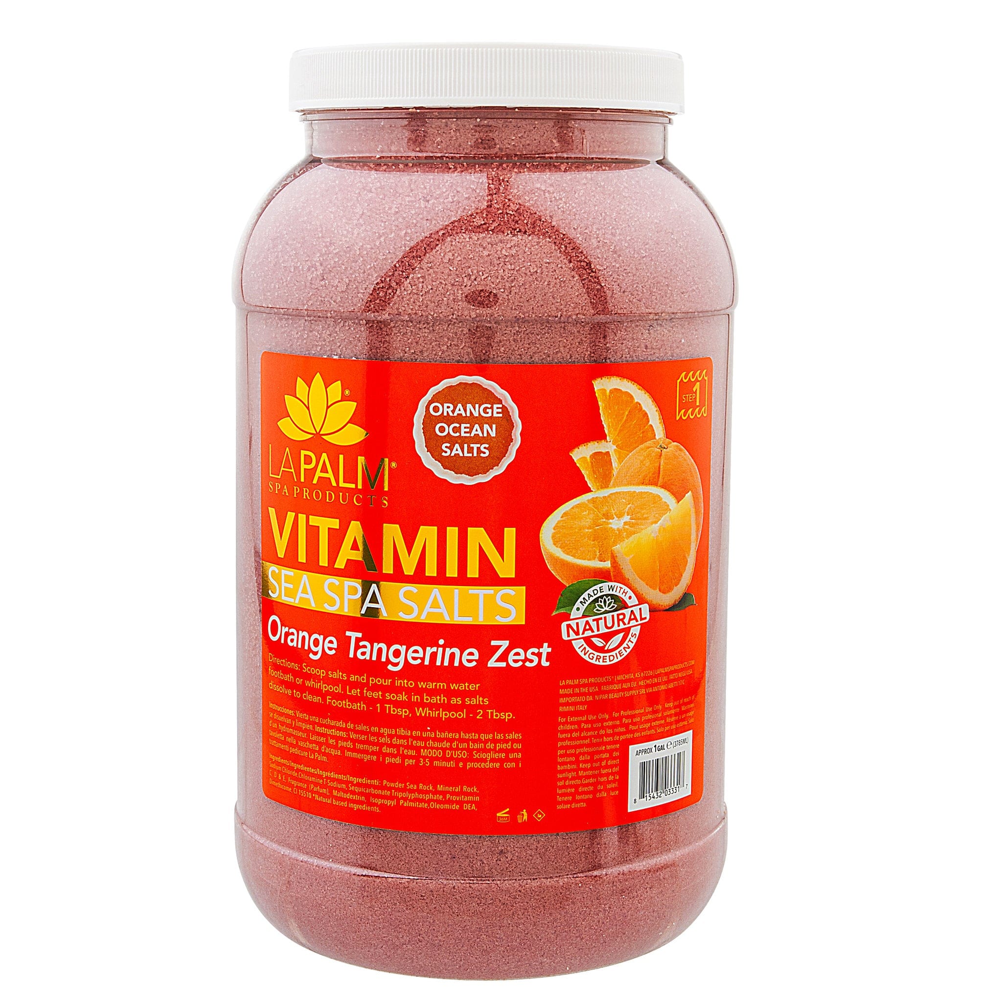 La Palm - Sea Spa Salts | Orange Tangerine Zest - Gallon Jar 340426 - The Nail Superstore