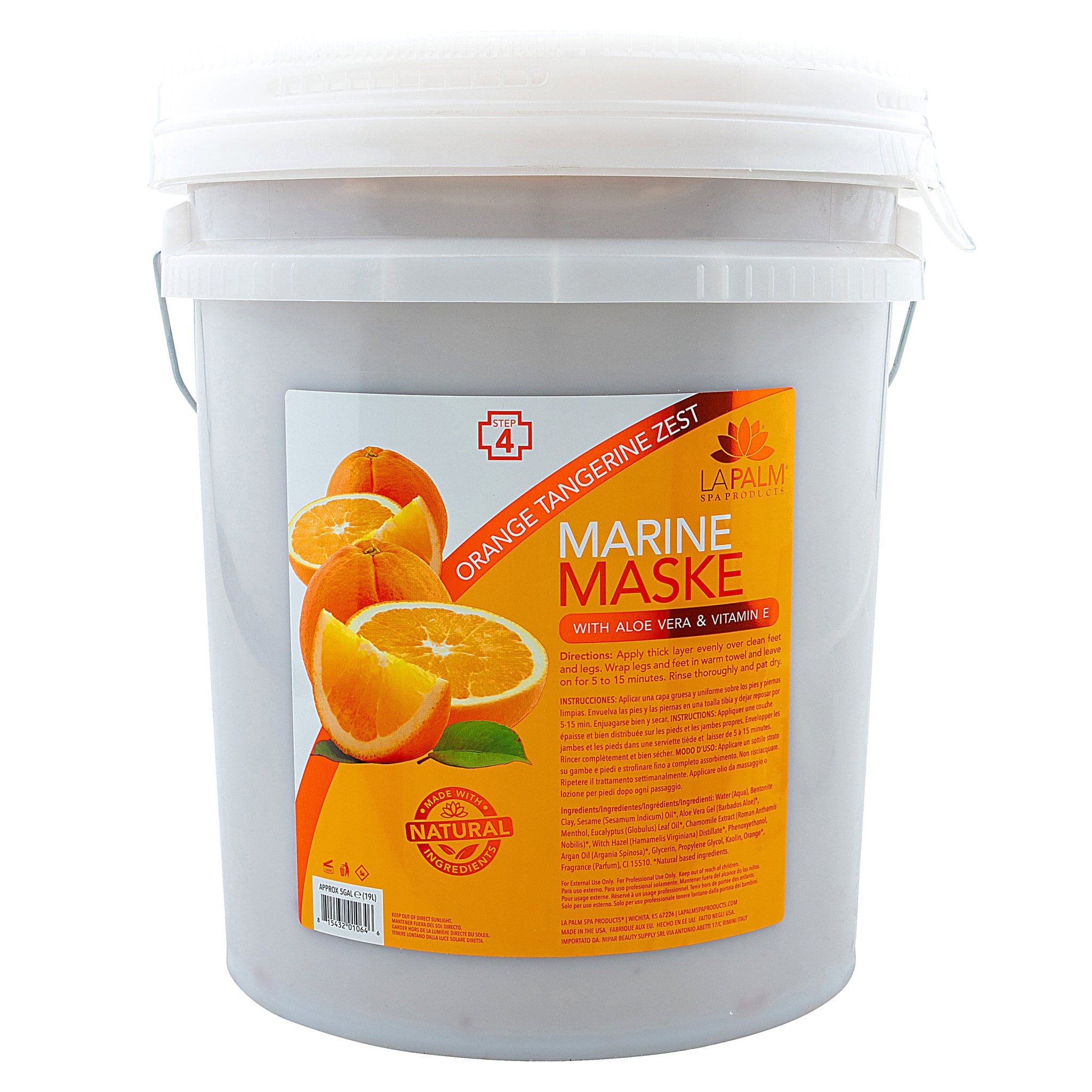 La Palm - Marine Mask | Orange Tangerine Zest - 5 Gallon Bucket 340429 - The Nail Superstore