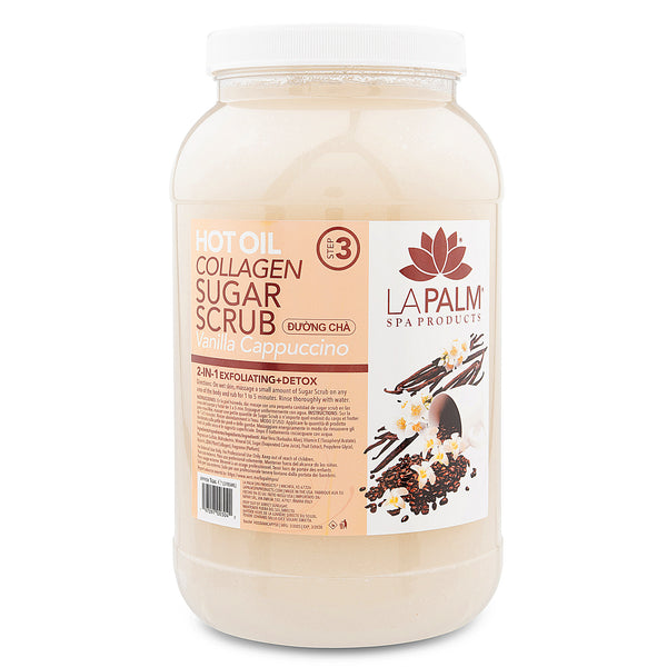 La Palm Vanilla Cappuccino Hot Oil Sugar Scrub Gallon