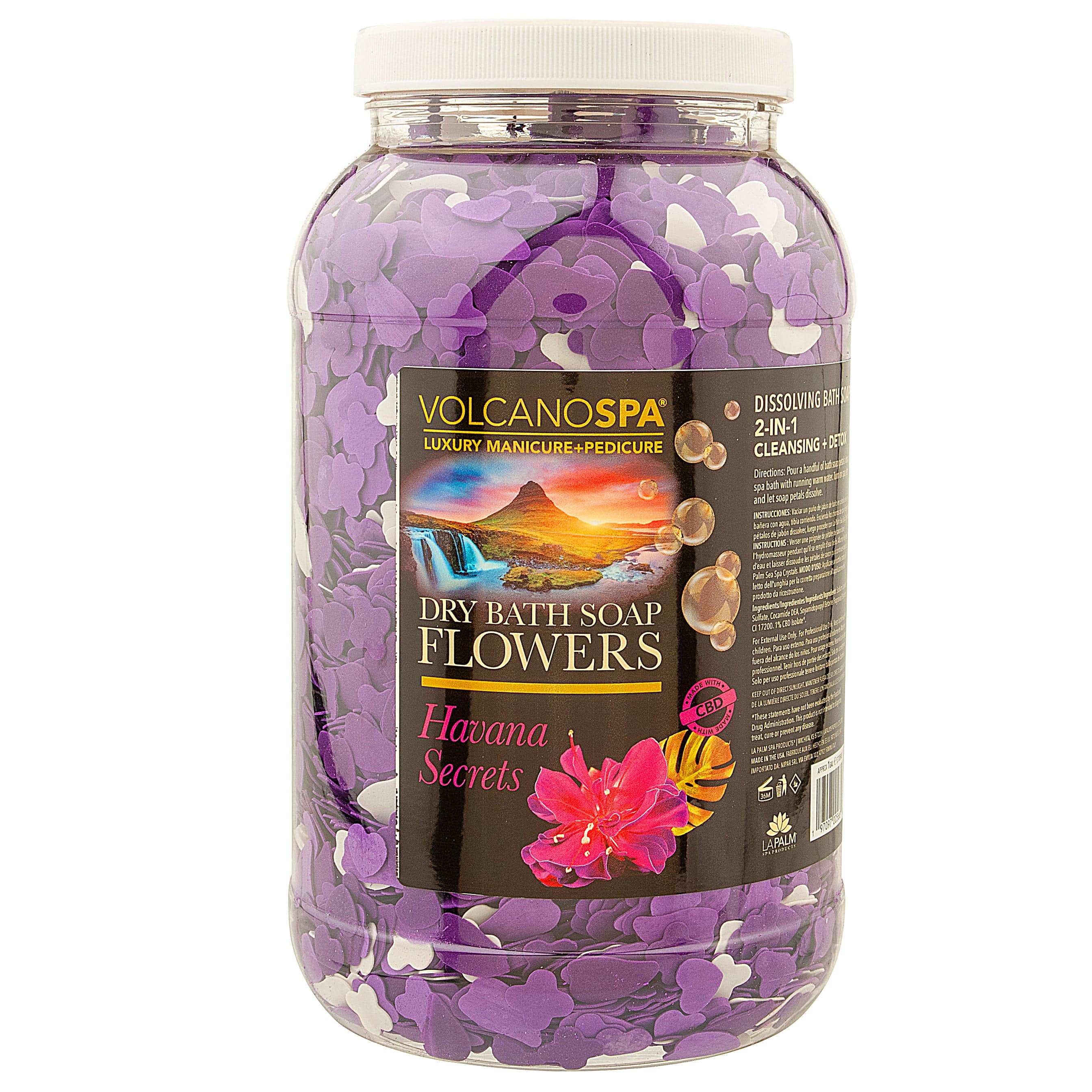 La Palm - VolcanoSpa Bath Flowers - Havana Secrets with CBD | Gallon | The Nail Superstore