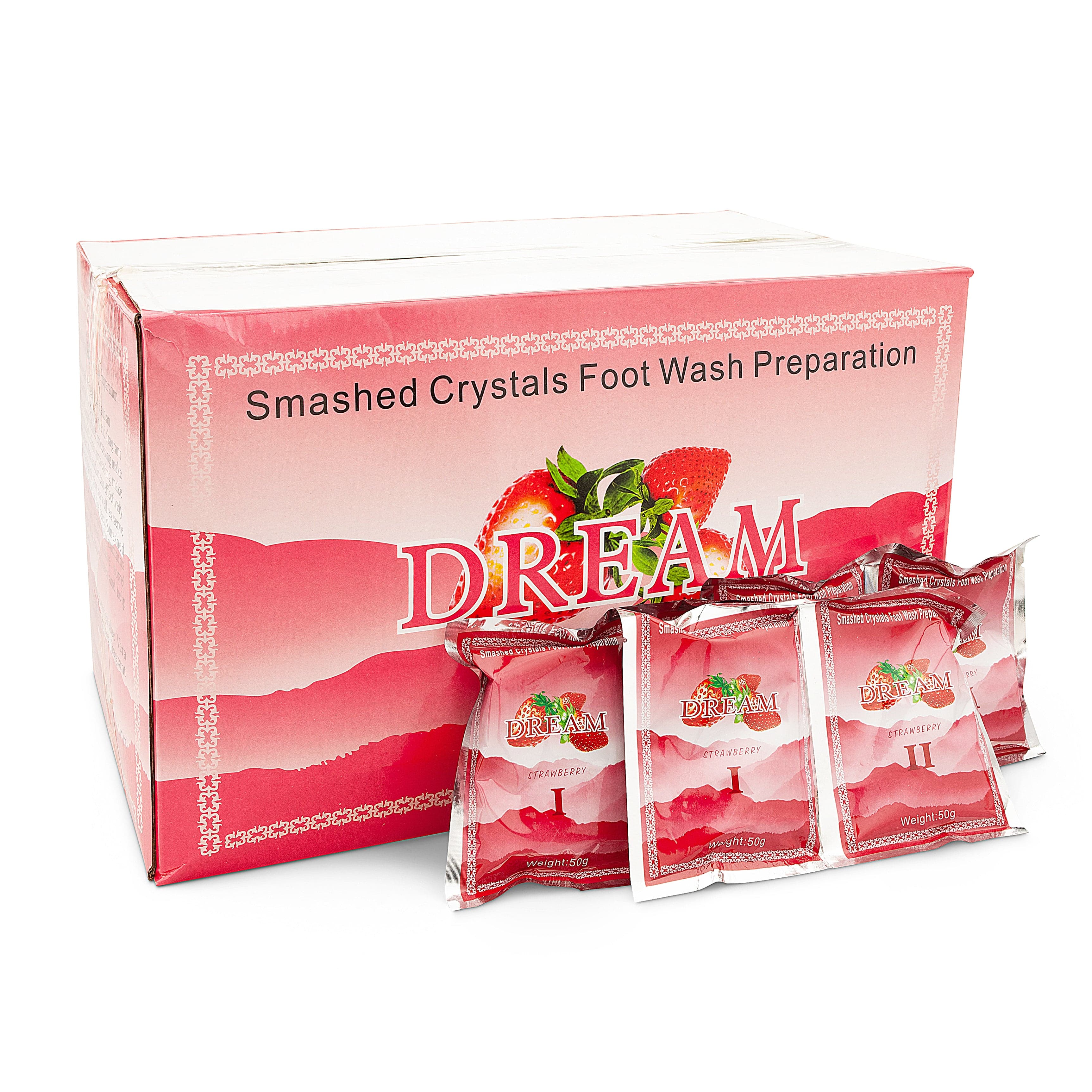 Dream Dream Pedi Jelly Pedicure Smashed Soak | Strawberry – Case of 100 340468 - The Nail Superstore