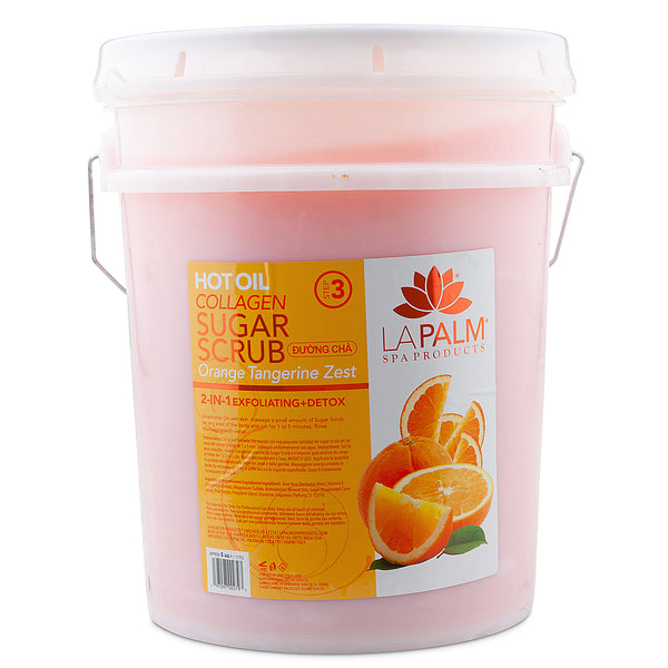 LaPalm Hot Oil Sugar Scrub - Orange Tangerine Zest - 5 Gallon Bucket