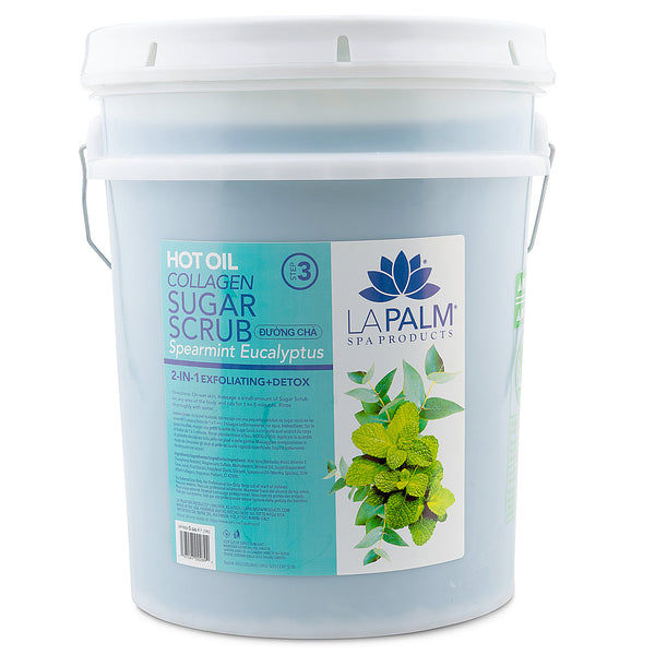 La Palm Hot Oil Sugar Scrub - Spearmint Eucalyptus 5 Gallon Bucket