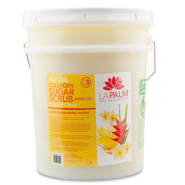 LaPalm Hot Oil Sugar Scrub - Tropical Citrus - 5 Gallon Bucket