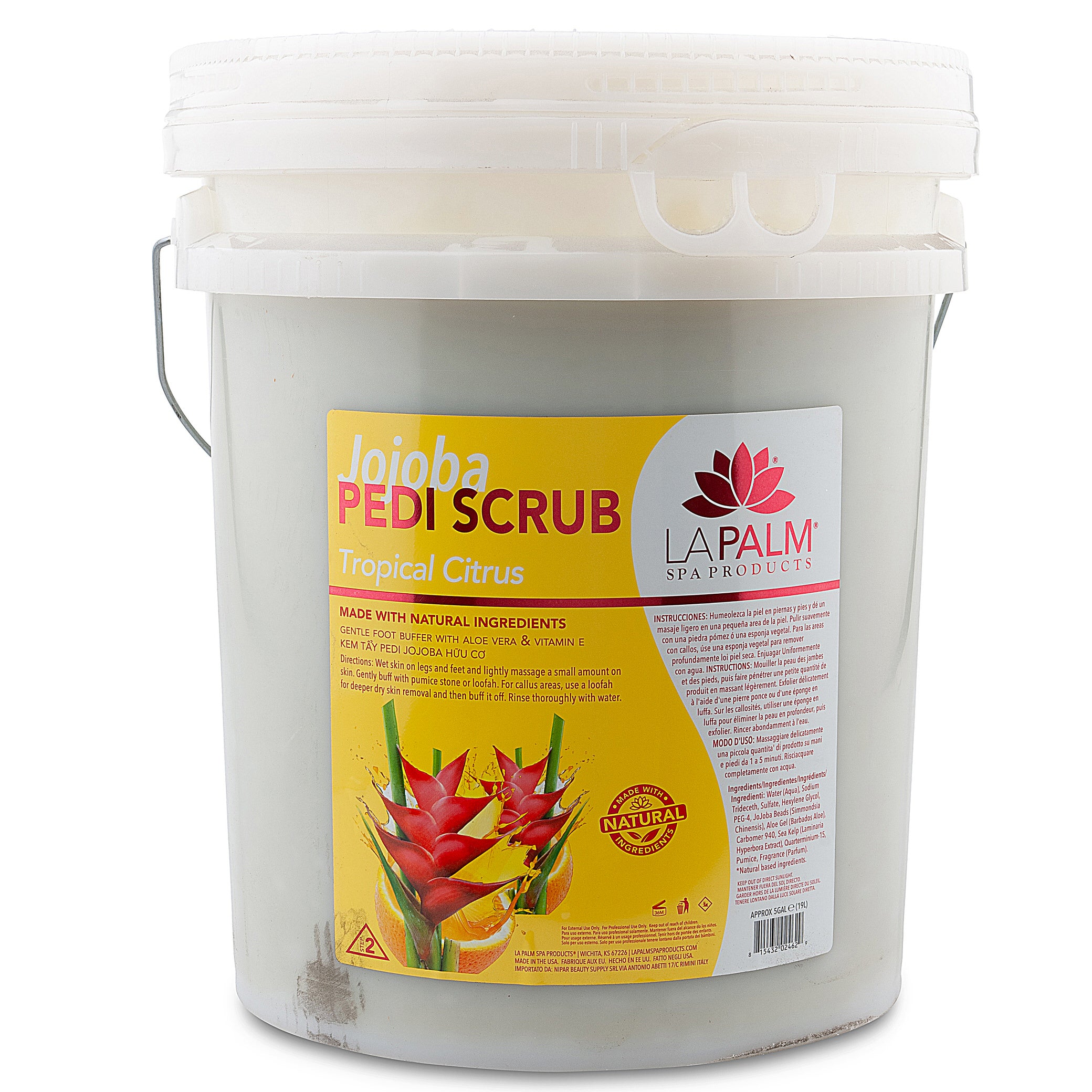 LaPalm Jojoba Pedi Scrub - Tropical Citrus (5 Gallon Bucket)