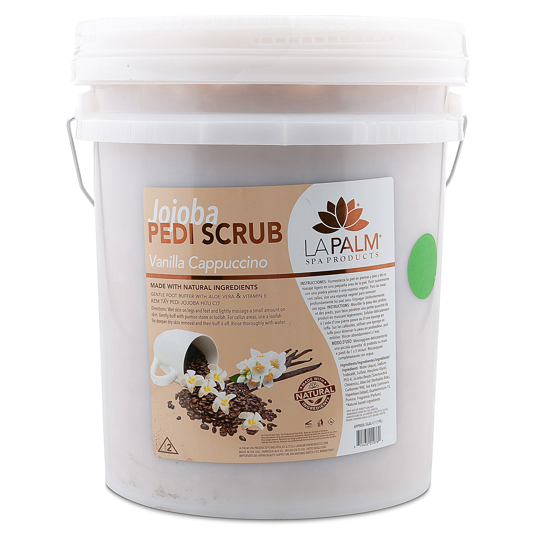 La Palm Jojoba Pedi Scrub - Vanilla Cappuccino - 5 Gallon Bucket