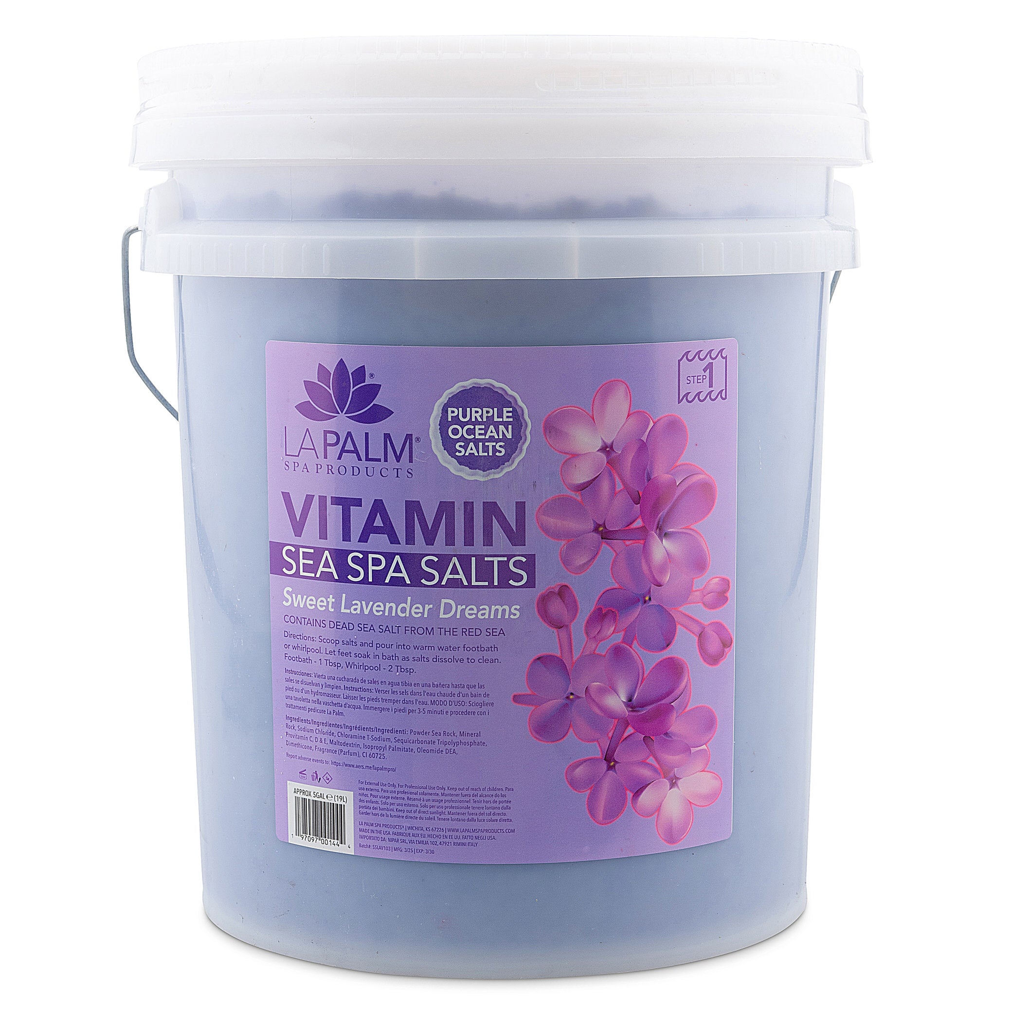 LaPalm Lavender Sea Spa Salts 5-Gallon Bucket