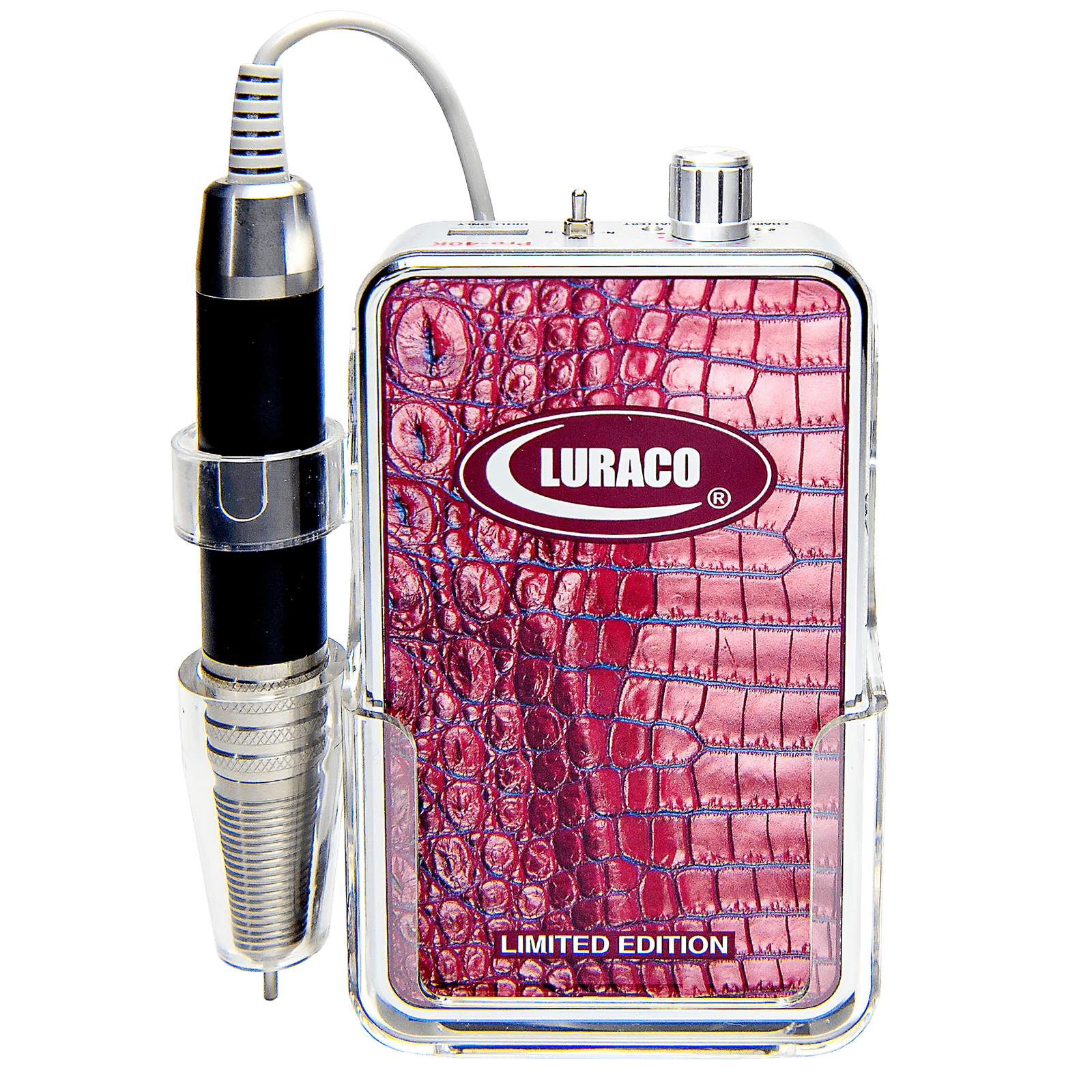 Luraco Pro 40K Electric Nail File | Professional Quality, Portable & Rechargeable - Maroon Alligator 410226 - The Nail Superstore