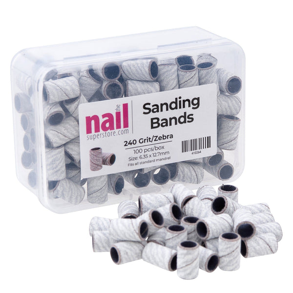 MX - Premium Sanding Band | Zebra - Fine - Grit #240 - 100 pcs 410264 - The Nail Superstore