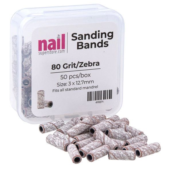 MX - Premium Mini Sanding Band | Zebra - Coarse - Grit #80 - 50 pcs 410271 - The Nail Superstore