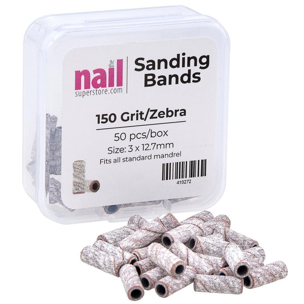 MX - Premium Mini Sanding Band | Zebra - Medium - Grit #150 - 50 pcs 410272 - The Nail Superstore