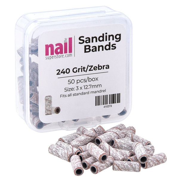 MX - Premium Mini Sanding Band | Zebra - Fine - Grit #240 - 50 pcs 410273 - The Nail Superstore