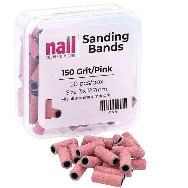 MX - Premium Mini Sanding Band | Pink - Medium - Grit #150 - 50 pcs 410275 - The Nail Superstore