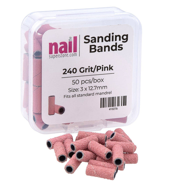 MX - Premium Mini Sanding Band | Pink - Fine - Grit #240 - 50 pcs 410276 - The Nail Superstore