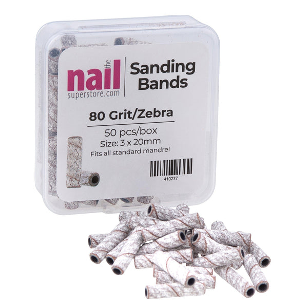 MX - Premium Long Mini Sanding Band | Zebra - Coarse - Grit #80 - 50 pcs 410277 - The Nail Superstore