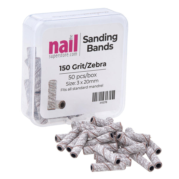 MX - Premium Long Mini Sanding Band | Zebra - Medium - Grit #150 - 50 pcs 410278 - The Nail Superstore