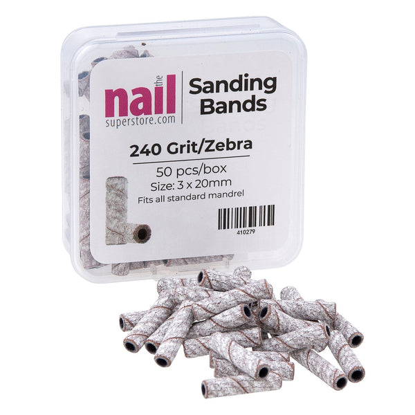 MX - Premium Long Mini Sanding Band | Zebra - Fine - Grit #240 - 50 pcs 410279 - The Nail Superstore