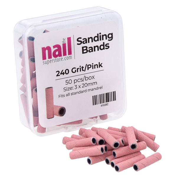 MX - Premium Long Mini Sanding Band | Pink - Fine - Grit #240 - 50 pcs 410282 - The Nail Superstore
