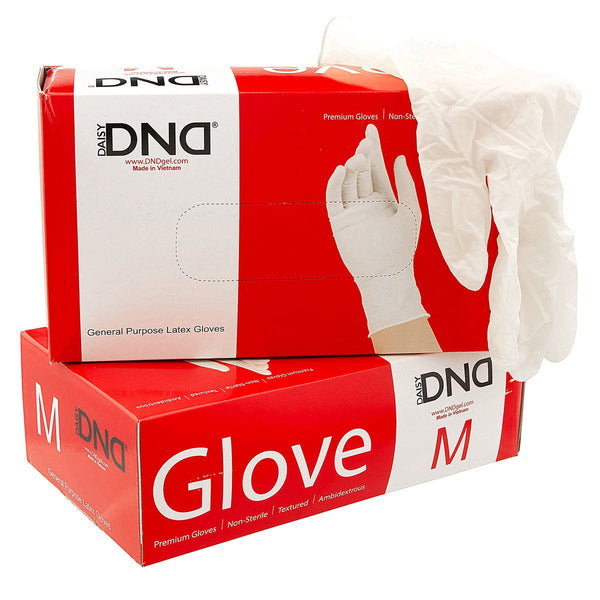 DND Premium Latex Gloves | Powder Free - Medium (M) 610125 - The Nail Superstore