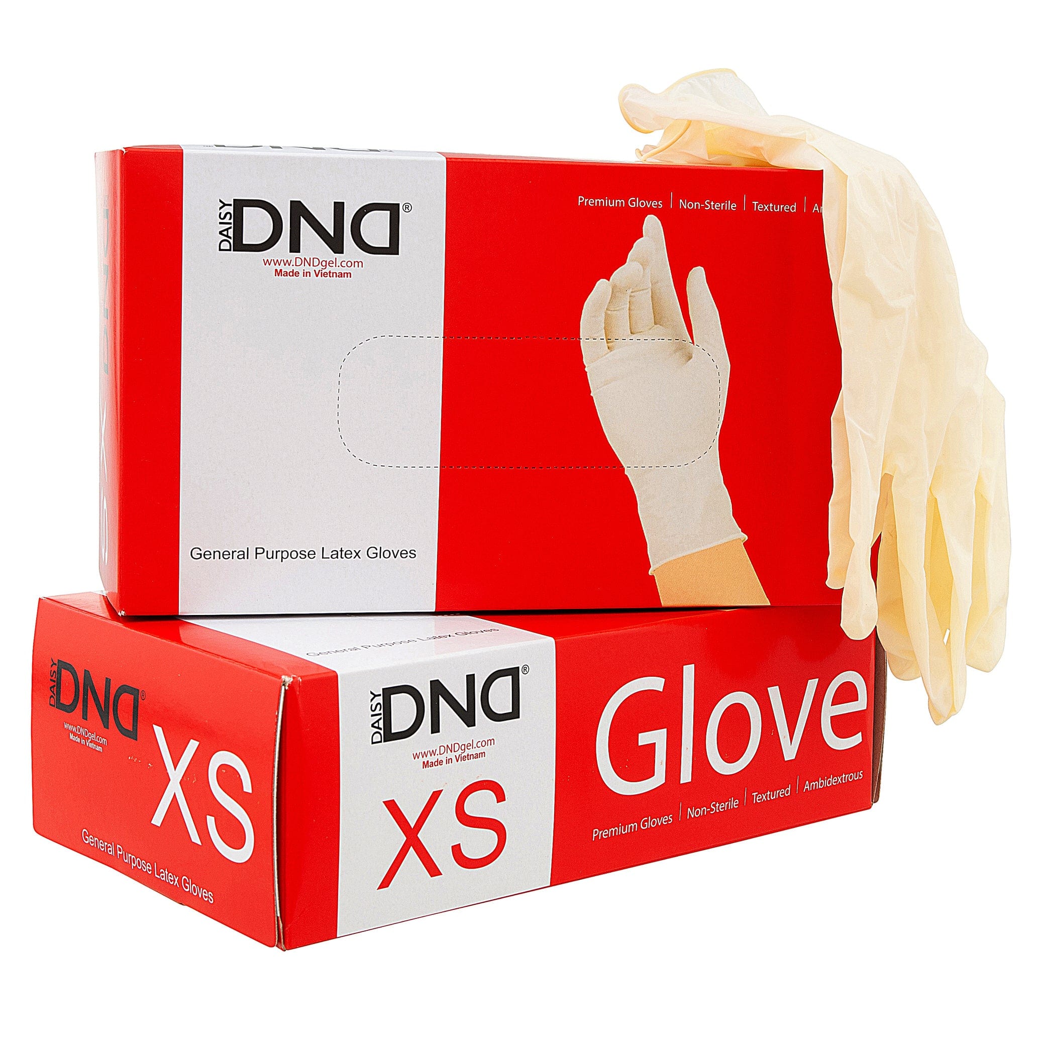 DND Premium Latex Gloves | Powder Free - Extra Small XS | The Nail Superstore