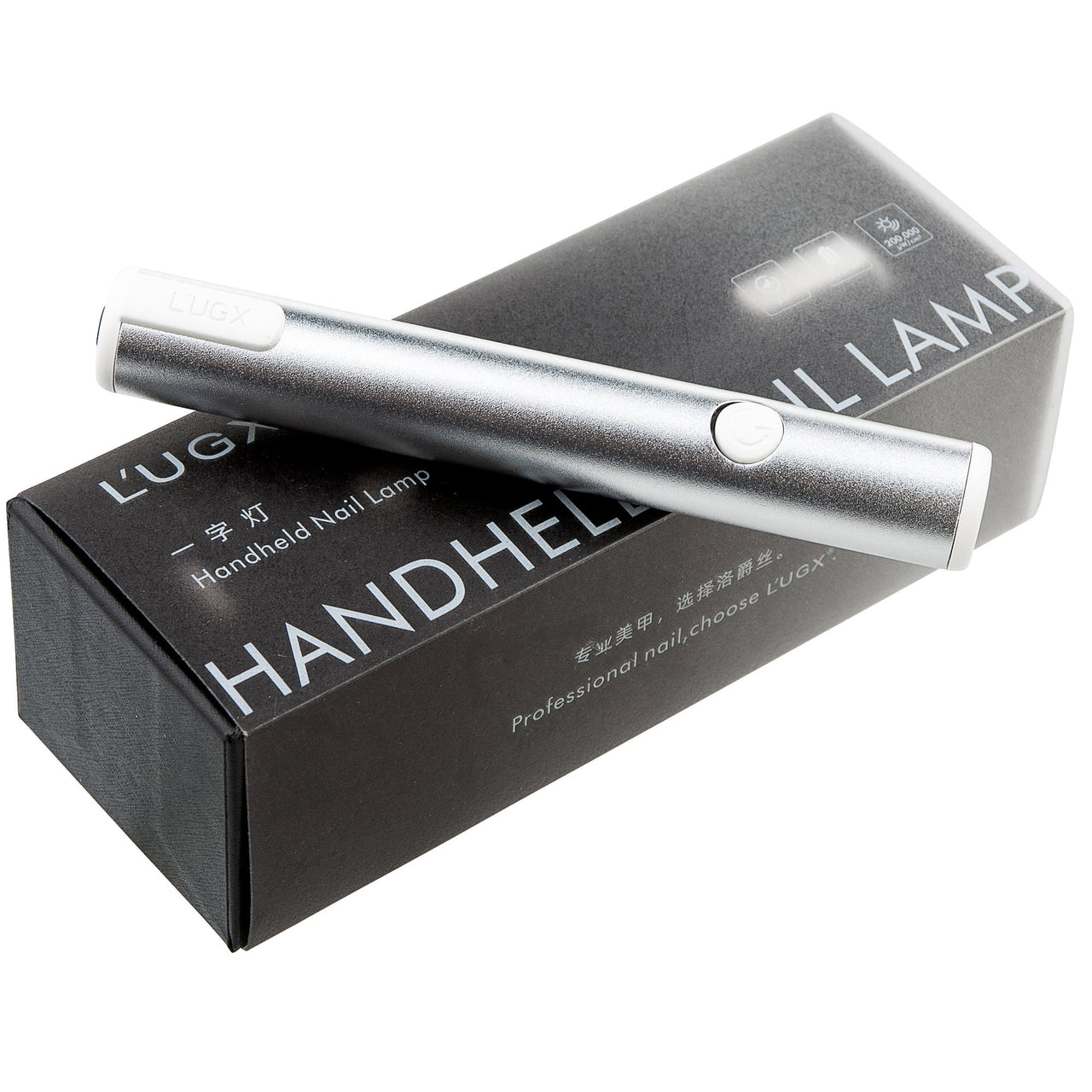 L'UGX LG-206 Handheld UV/LED Nail Lamp | High-Power Cordless Mini Gel Curing Light - Silver 720151 - The Nail Superstore