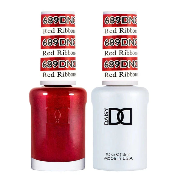 DND Duo Gel Polish | Red Ribbons - #689 | The Nail Superstore