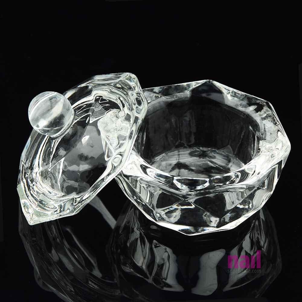 Empty Crystal Glass Container | Size 1/4 oz - Each - The Nail Superstore