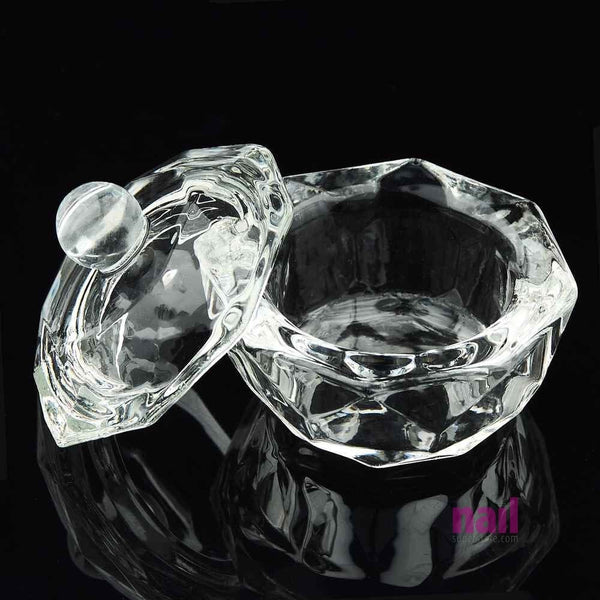 Empty Crystal Glass Container | Size 1/4 oz - Each - The Nail Superstore