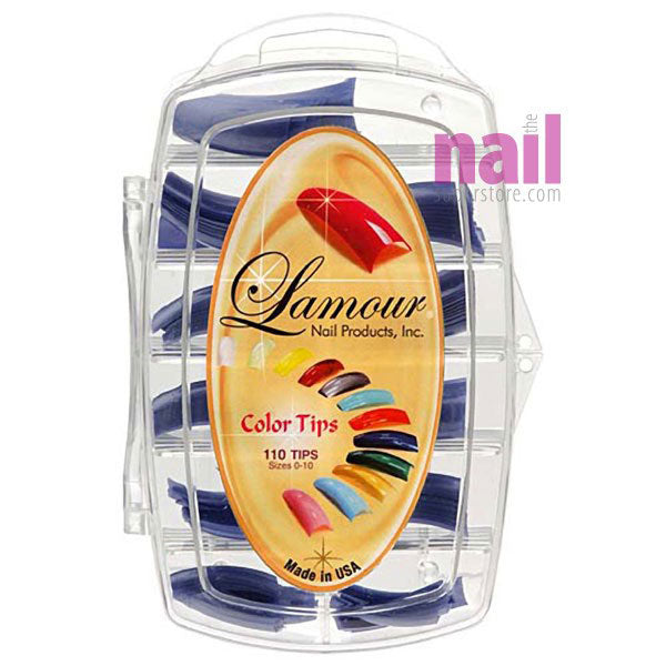 Lamour Colored Nail Tips | Blue Pearl - L15 - Box of 100 tips - The Nail Superstore