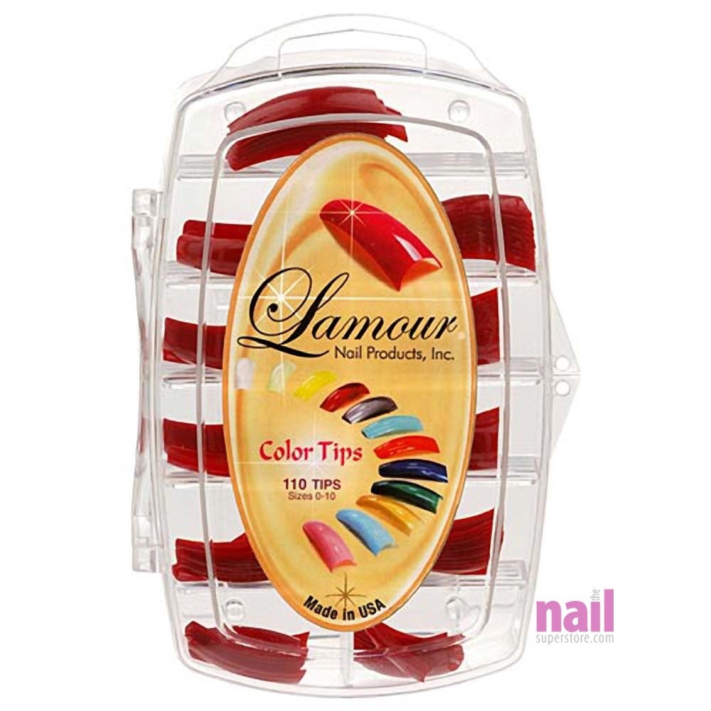 Lamour Colored Nail Tips | Red - L18 - Box of 100 tips - The Nail Superstore