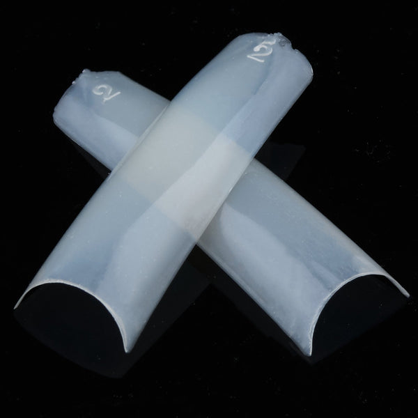 US Straight Nail Tips | Natural Color - Size #0 - #10 - 550 pcs - The Nail Superstore
