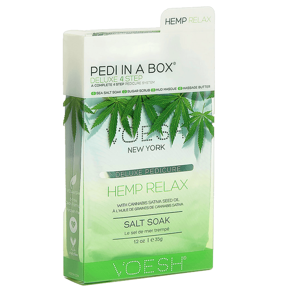 Voesh - Pedi in a Box Deluxe 4 Step | CBD Calm Hemp Relax - Pack - The Nail Superstore