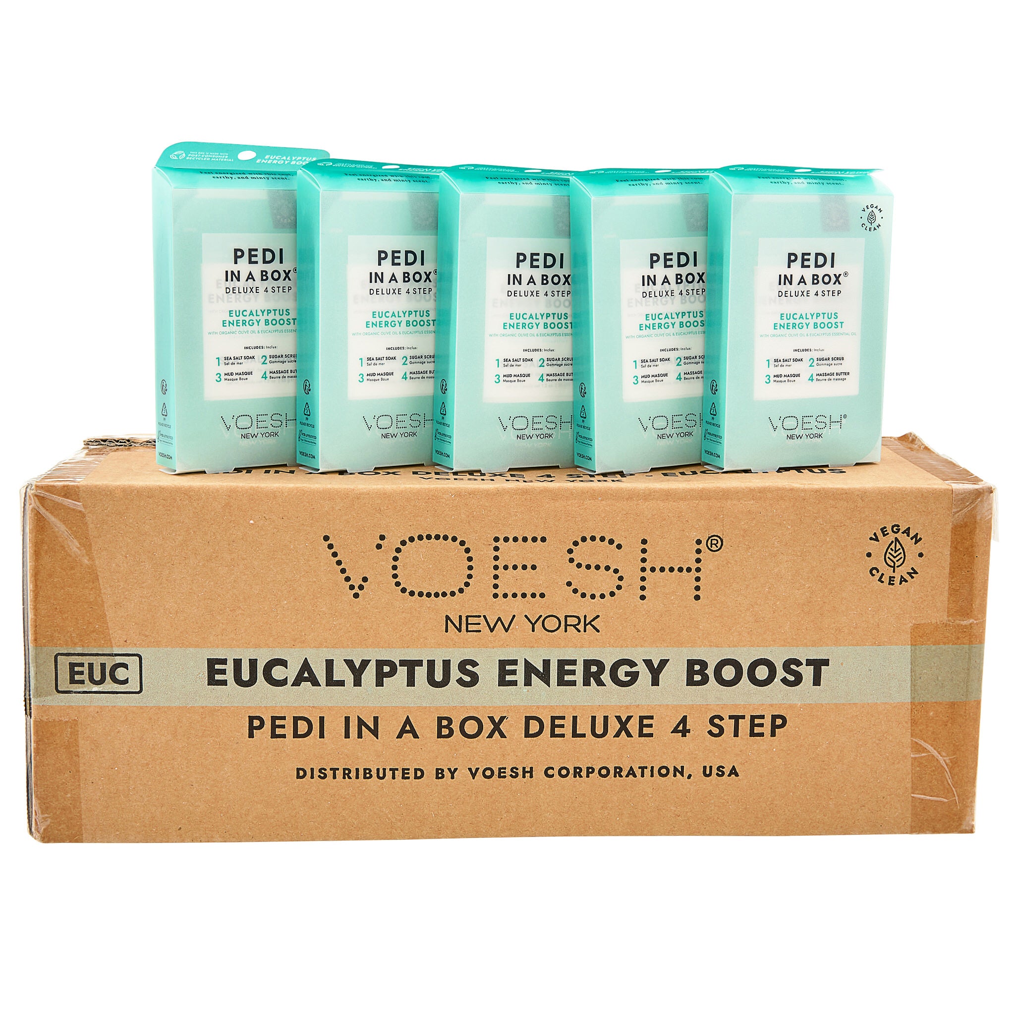 Voesh - Pedi in a Box Deluxe 4 Step | Eucalyptus Energy Boost - Pack