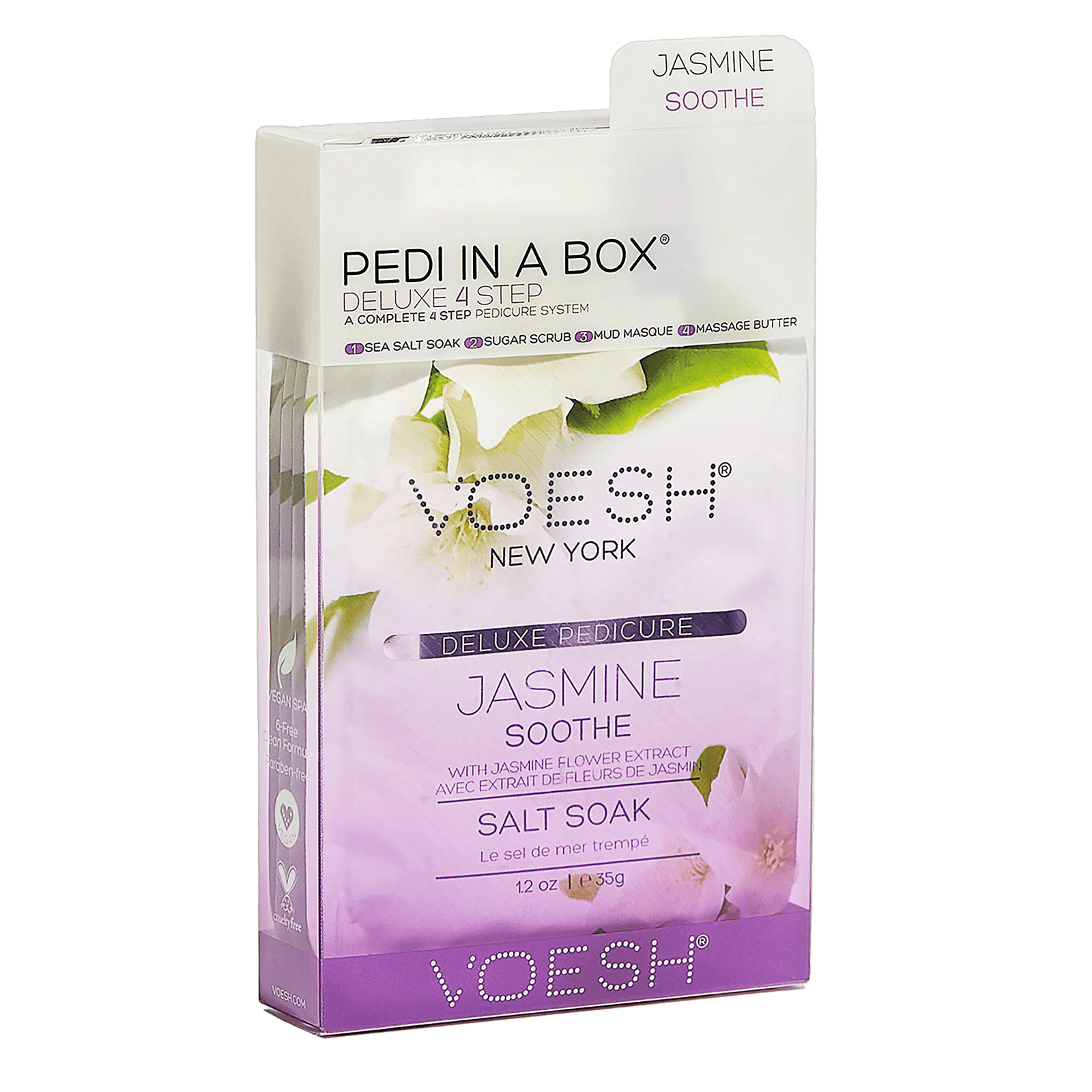 Voesh - Pedi in a Box Deluxe 4 Step | Jasmine Soothe - Pack