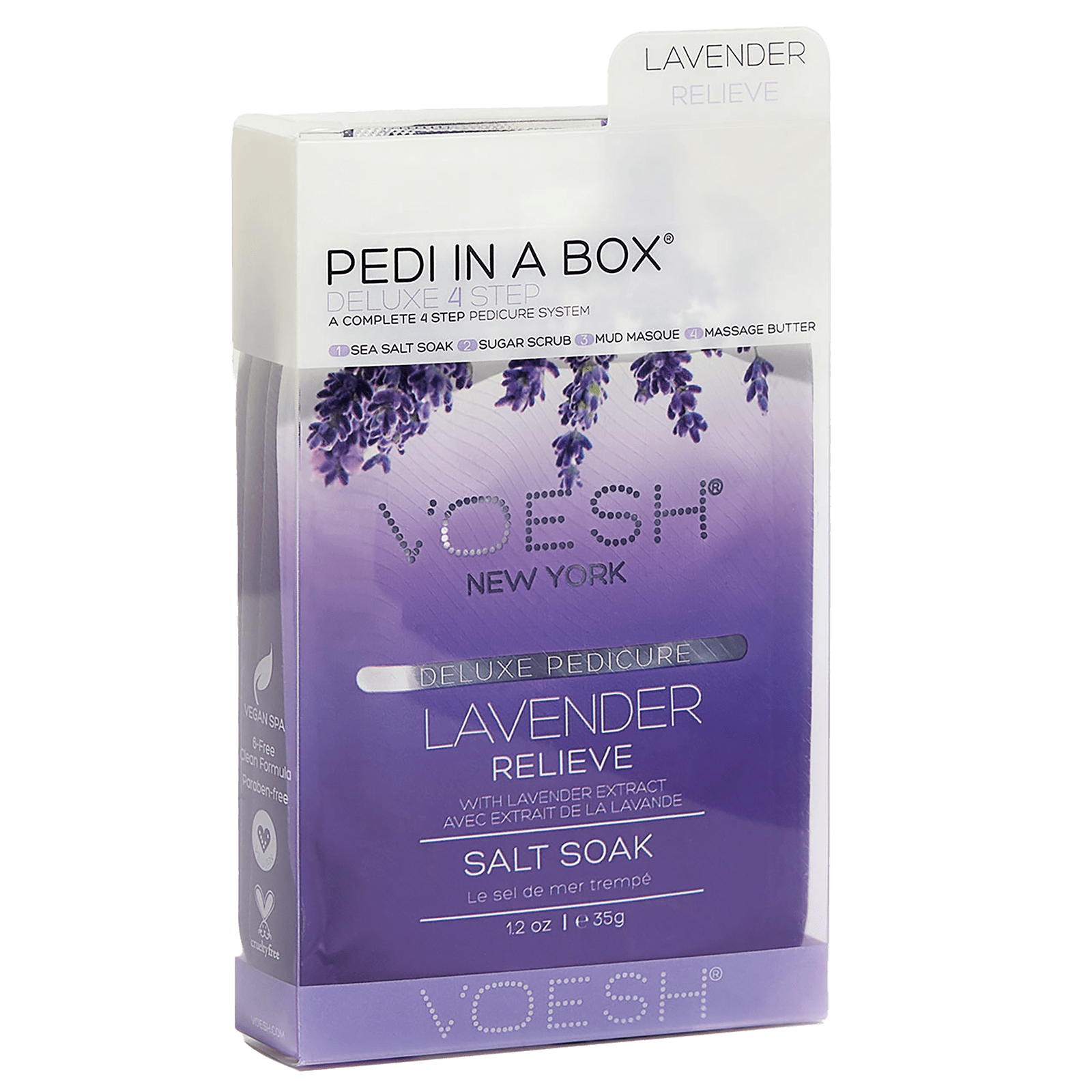 Voesh - Pedi in a Box Deluxe 4 Step | Lavender Relieve - Pack