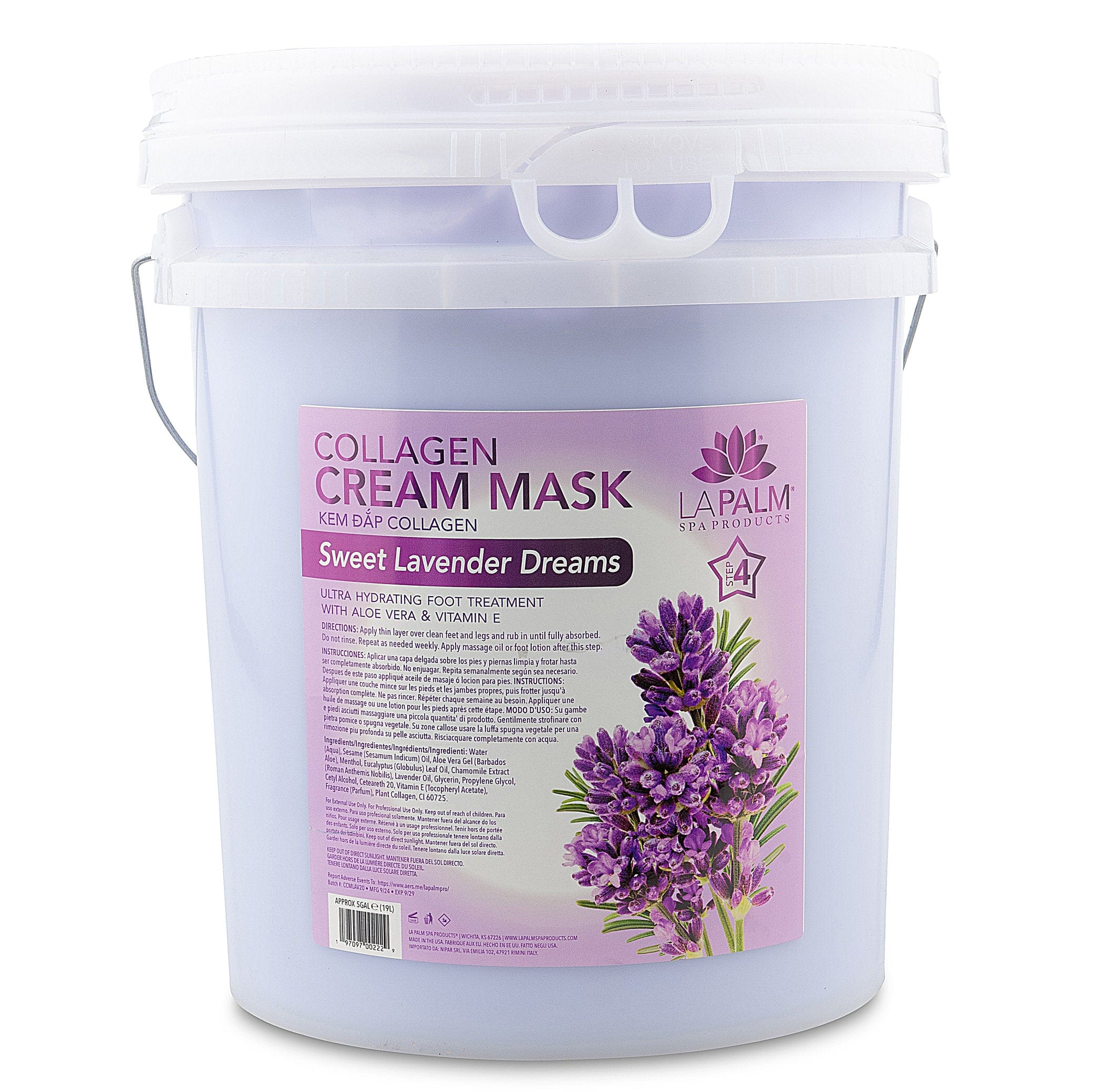 La Palm - Collagen Cream Mask | Lavender Purple - 5 Gallon Bucket 340477 - The Nail Superstore
