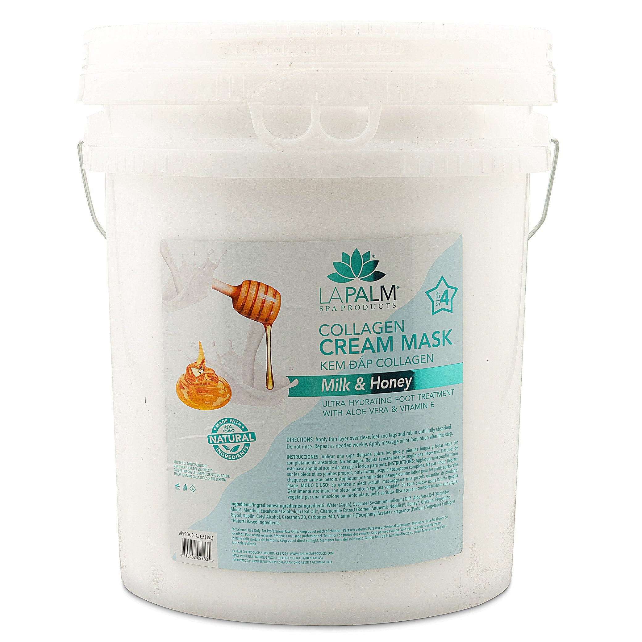 La Palm - Collagen Cream Mask | Milk & Honey  - 5 Gallon Bucket 340478 - The Nail Superstore