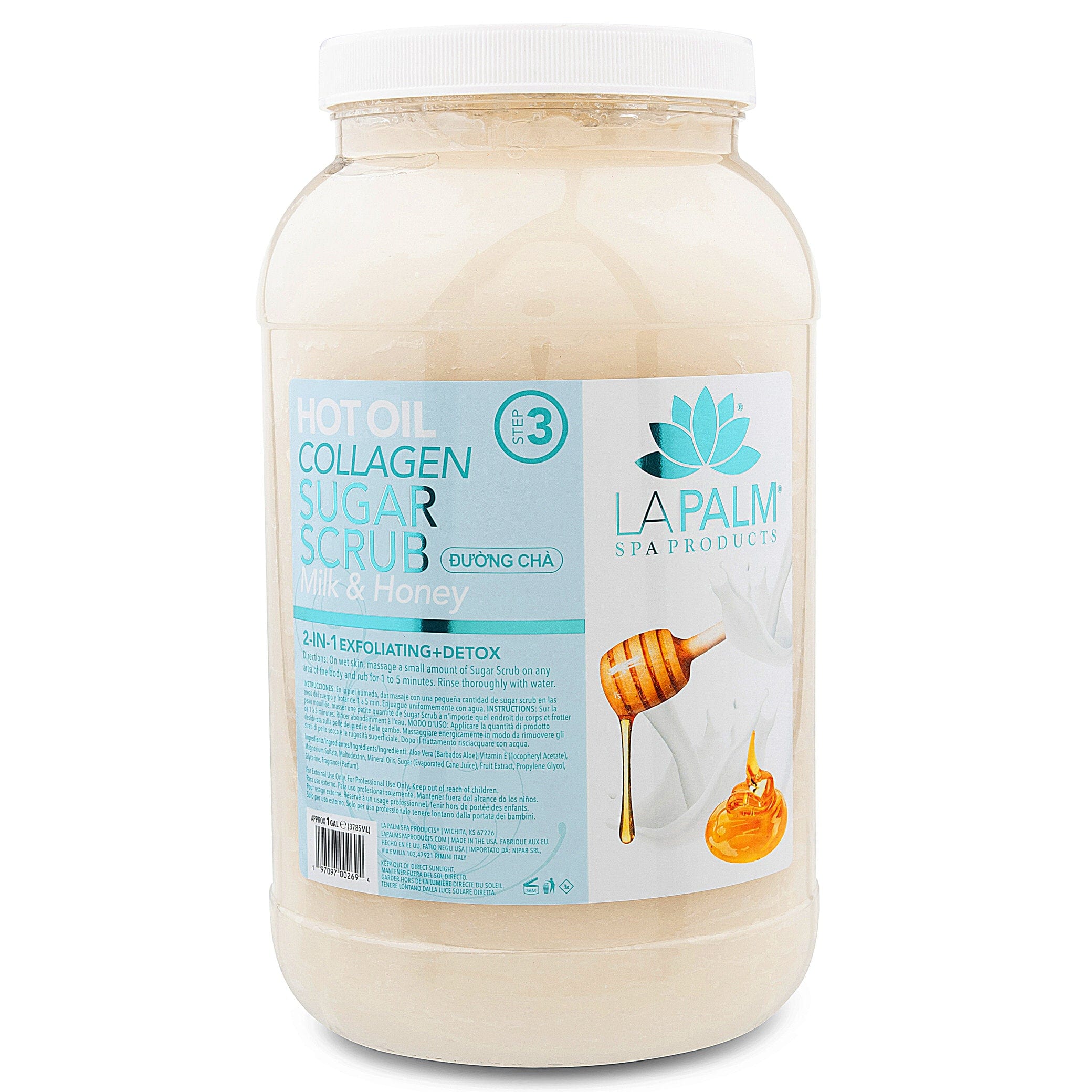 La Palm -  Hot Oil Sugar Scrub | Milk & Honey  - Gallon 340476 - The Nail Superstore