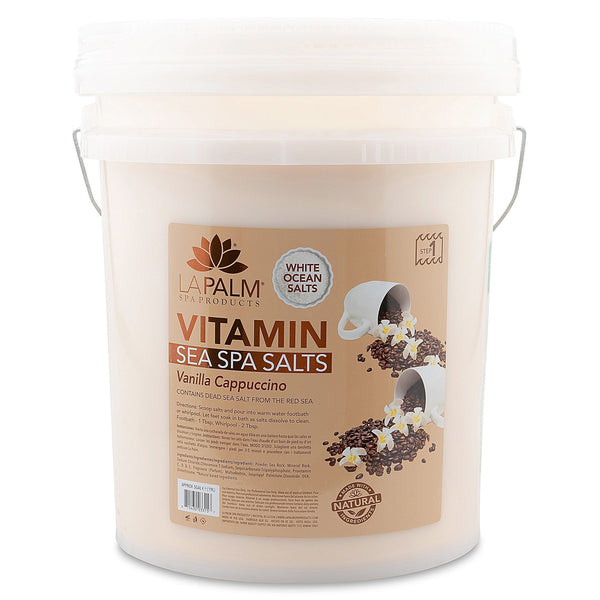 La Palm - Sea Spa Salts | Vanilla Cappuccino  - 5 Gallon Bucket 340493 - The Nail Superstore