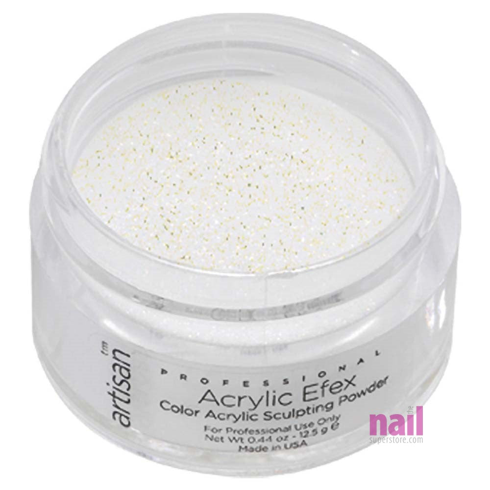 Artisan Colored Acrylic Nail Powder | Professional Size - White Glitter - 0.88 oz