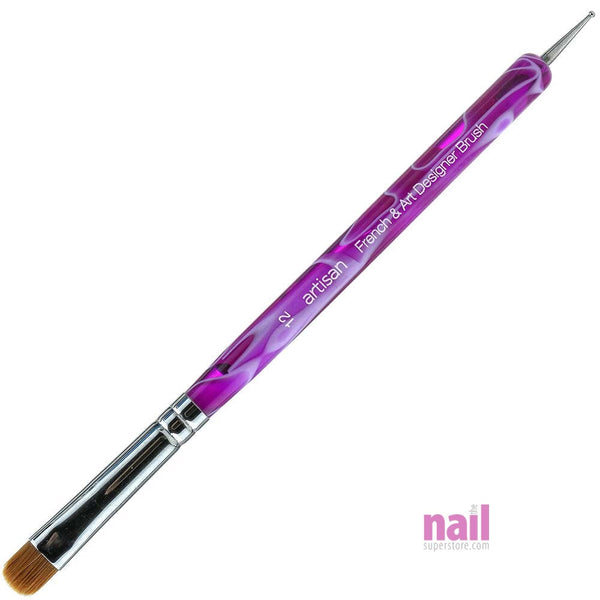 Artisan Nail Art Brush | French Manicure Brush & Dotting Tool 2-In-1 - Each