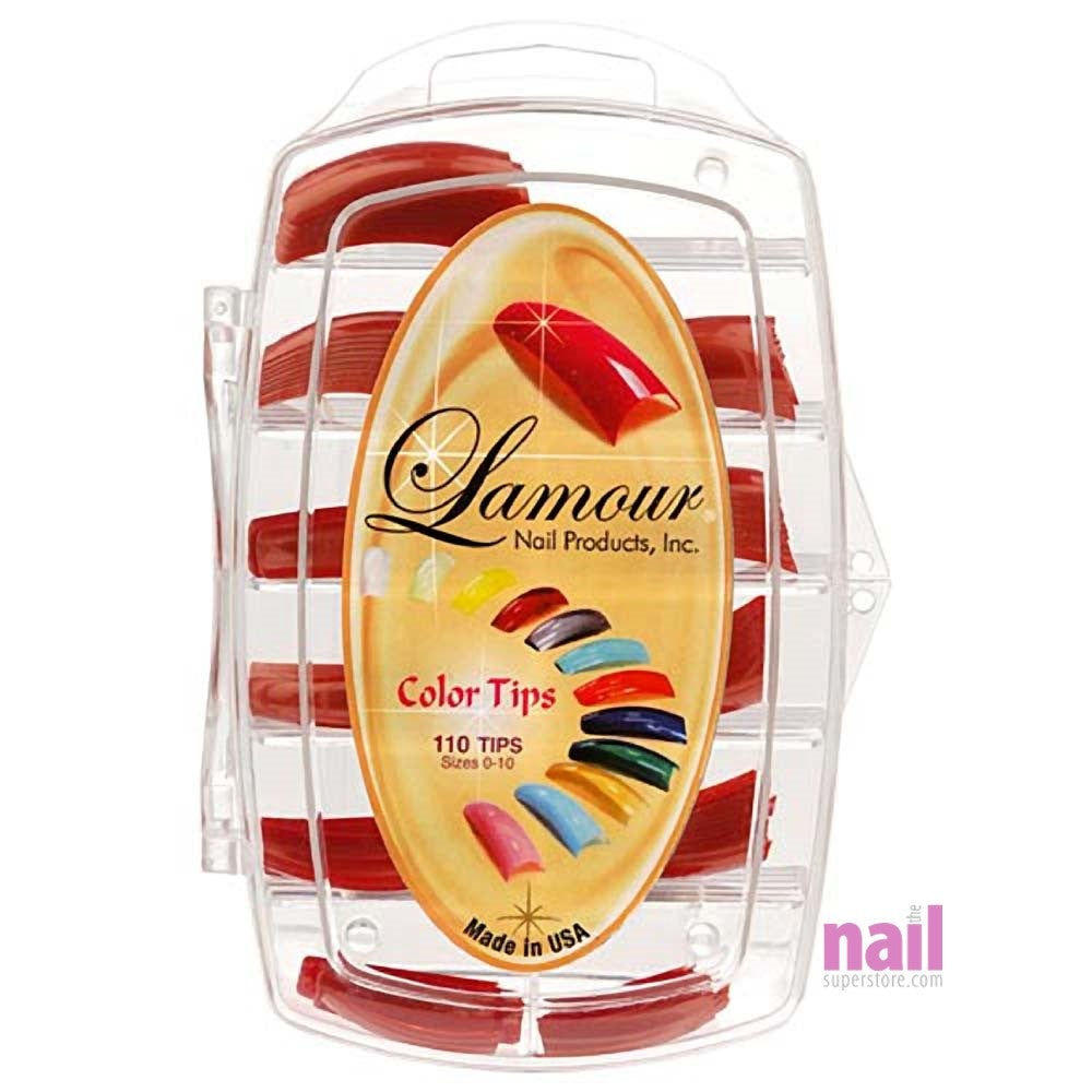Lamour Colored Nail Tips | Red Pearl - L33 - Box of 100 tips
