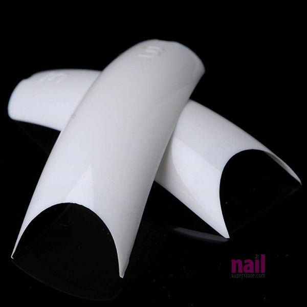 Solar French Nail Tips | Ultra White - Perfect Smile Line - Size #5 - Pack of 250 tips 110213 - The Nail Superstore