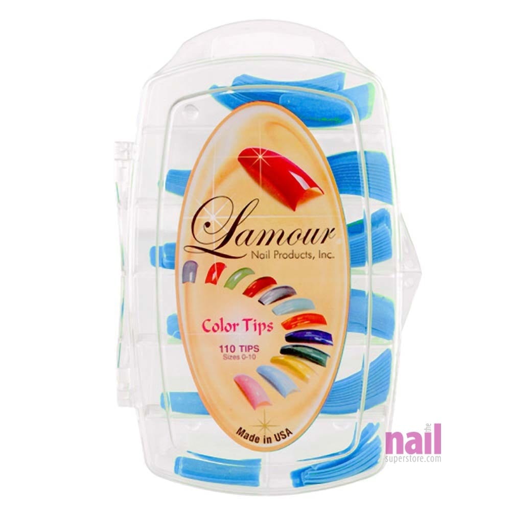 Lamour Colored Nail Tips | Carib Blue - L43 - Box of 100 tips 110306 - The Nail Superstore
