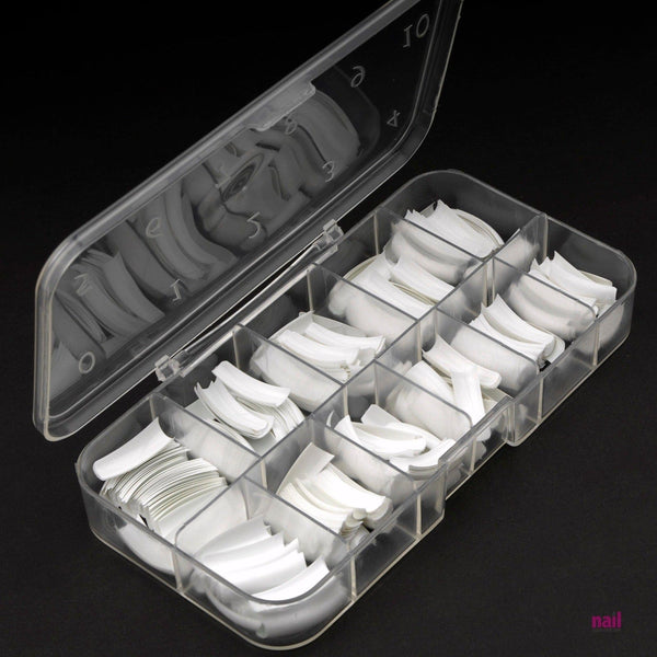 US French Nail Tip with Box | Perfect White - Size #0 - #10 - 550 Tips - 550 pcs 110315 - The Nail Superstore