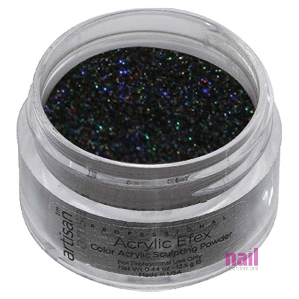 Artisan Colored Acrylic Nail Powder | Professional Size - Holographic Black Glitter - 0.88 oz 119196 - The Nail Superstore