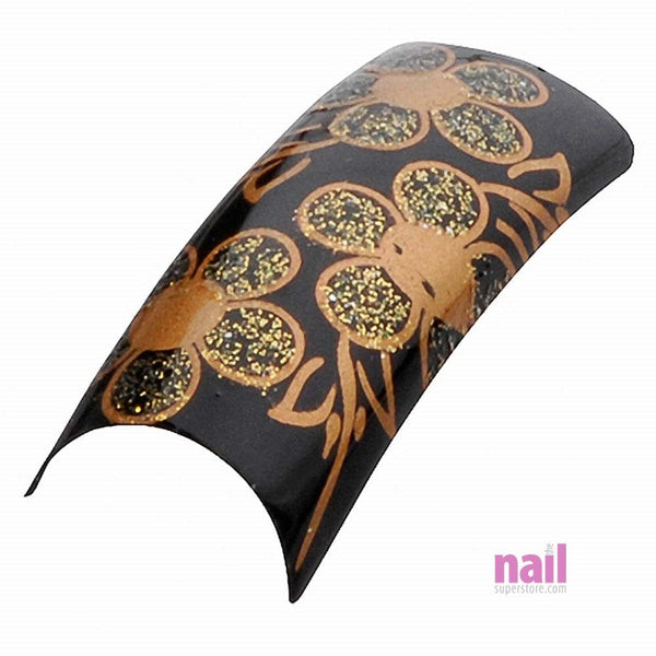 Artisan Pre Designed Nail Tips | Flower Design #05 - Pack of 100 pcs 119610 - The Nail Superstore