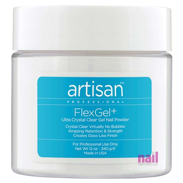 Artisan FlexGel+ Crystal Clear Gel Nail Powder | Superior Clarity - 12 oz 129001 - The Nail Superstore