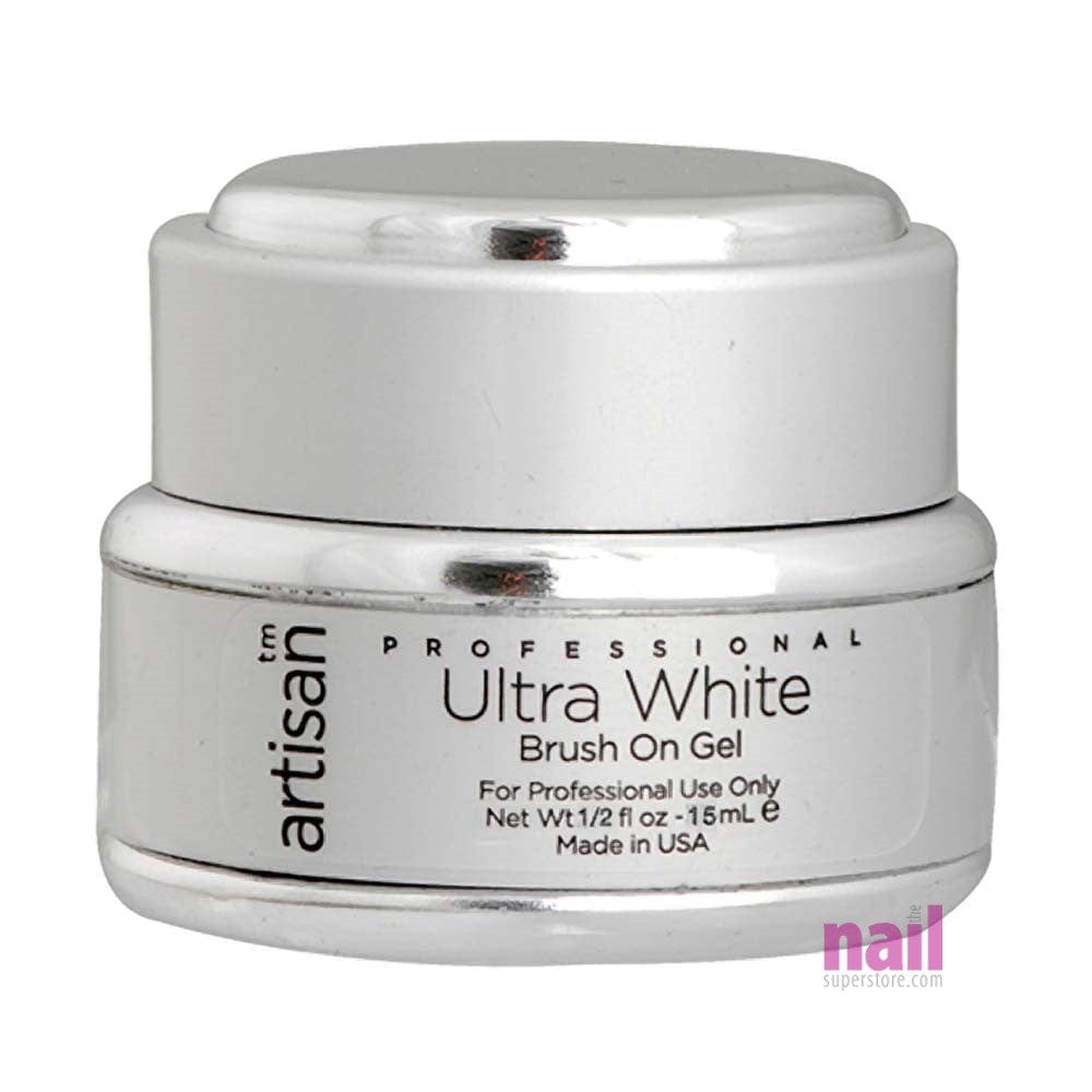 Artisan Ultra White Brush On Gel | Creates Crisp French Manicure Smile Line - 0.5 oz 129151 - The Nail Superstore