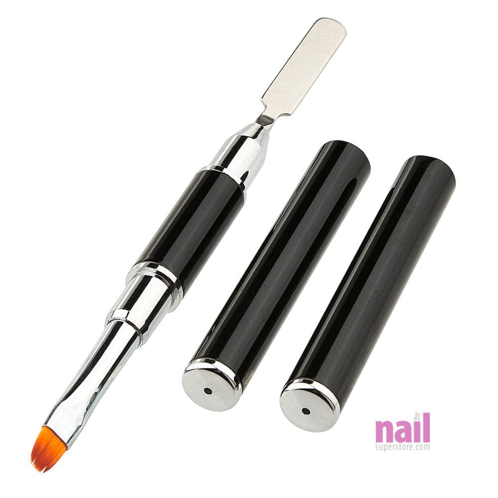 PolyGel Brush & Spatula | Black Handle - Each 129308 - The Nail Superstore